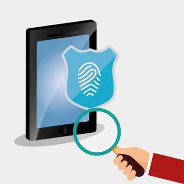 Smartphone search password internet security Stock Illustration