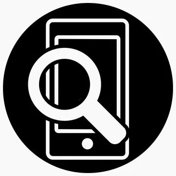 Smartphone Search Simple in the button. Stock Illustration