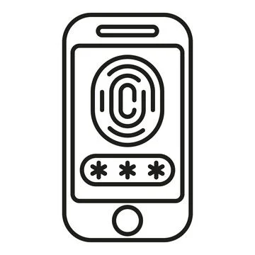 Smartphone security access using fingerprint and password Stock Illustration