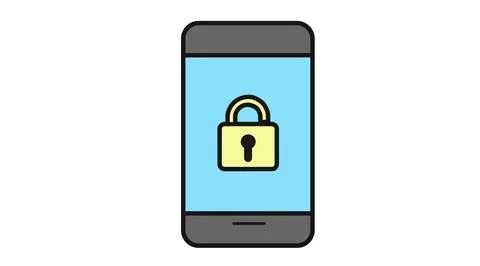 Smartphone security and mobile privacy icon Иллюстрация