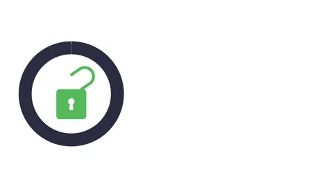 Smartphone security animation with a circular progress bar gradually filling up Stock Footage 314291642