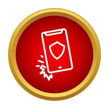 Smartphone security app icon protecting mobile data Stock Illustration