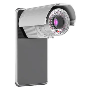Smartphone with security camera, 3D rendering Smartphone with security cam... Stock Photos