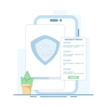 Smartphone Security Data Update Concept for Cyber ​​Security Illustrazione stock