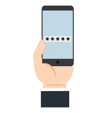 Smartphone security device isolated icon Illustrazione stock