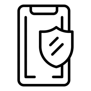 Smartphone security icon outline vector. Stop secure Stock Illustration