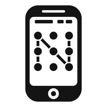 Smartphone security icon with pattern lock Stock Illustration