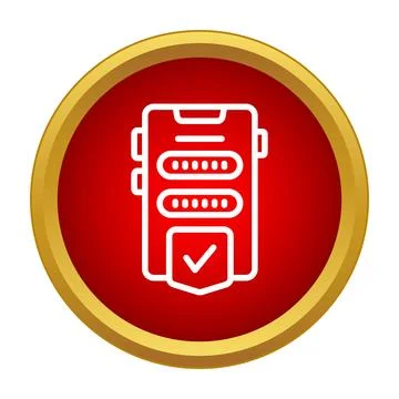 Smartphone security icon showing password protection and verification Stock Illustration