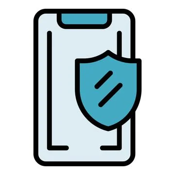 Smartphone security icon vector flat Illustration