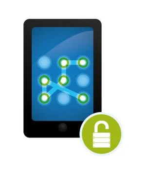 Smartphone with security pattern vector illustration イラスト素材