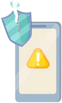 Smartphone security, protect your digital gadget concept. Mobile phone and 스톡 일러스트