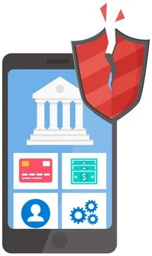 Smartphone security, protect your digital gadget concept. Mobile phone and Stock Illustration