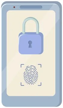 Smartphone security, protect your digital gadget concept. Mobile phone, closed 스톡 일러스트