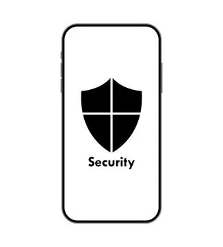 Smartphone Security Shield Icon Isolated Vector Illustration Stock Illustration