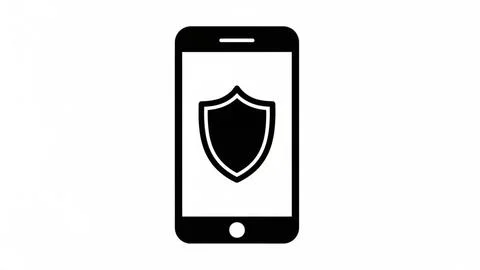 Smartphone security shield Stock Illustration