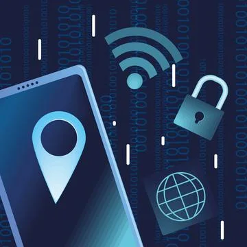 Smartphone security tech Stock Illustration