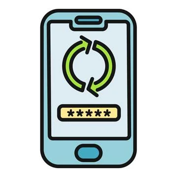 Smartphone security updating password or resetting account Stock Illustration