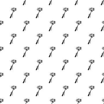 Smartphone with selfie stick repeating pattern background Stock Illustration