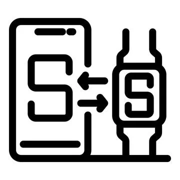 Smartphone sending data to smartwatch via wireless connection Stock Illustration