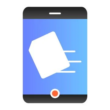 Smartphone sending document flat icon. File transfer on phone vector 스톡 일러스트