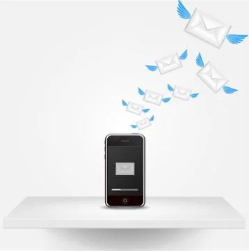 Smartphone Sending Email Stock Illustration
