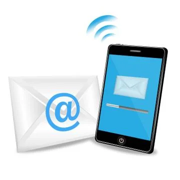 Smartphone Sending Email Stock Illustration