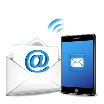 Smartphone Sending Email Stock Illustration