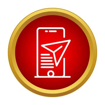 Smartphone sending message concept line icon design Stock Illustration