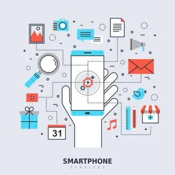 Smartphone services concept Stock Illustration