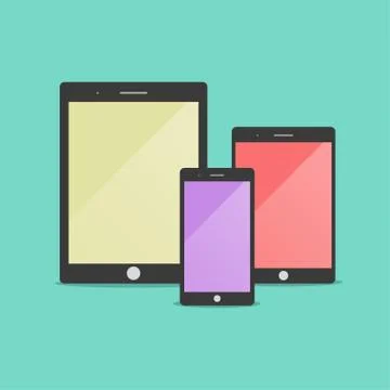 Smartphone set vector Stock Illustration