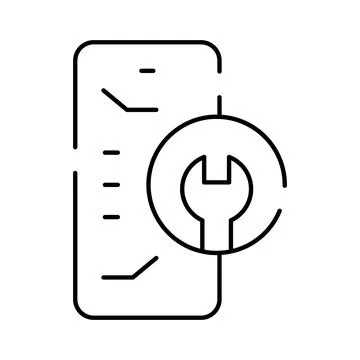 Smartphone settings and mobile device repair icon Illustrazione stock