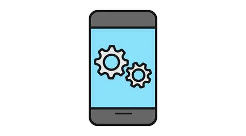 Smartphone settings and mobile optimization icon Ilustração Stock