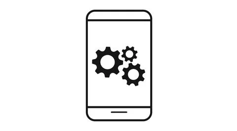 Smartphone settings and mobile optimization icon 스톡 일러스트