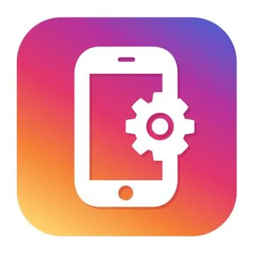 Smartphone settings icon with hipster button. Phone button. Support symbol. Stock-Illustration