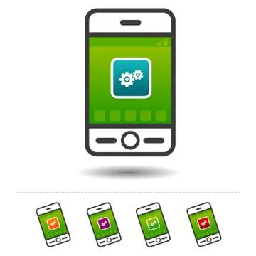 Smartphone with settings icon. Stock Illustration