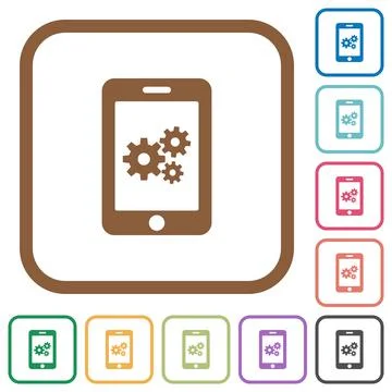 Smartphone settings simple icons Stockillustratie