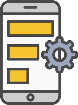 Smartphone settings vector icon for computer and mobile phone apps Stock Illustration