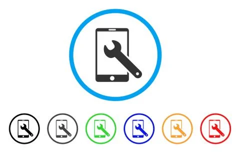 Smartphone Setup Wrench Rounded Icon Stockillustratie