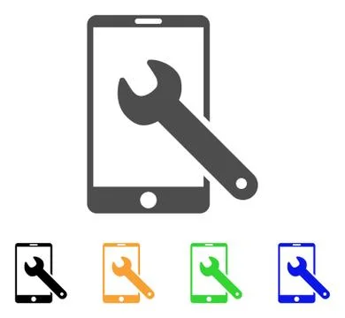 Smartphone Setup Wrench Vector Icon 스톡 일러스트