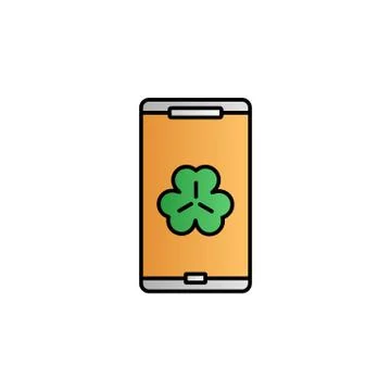 Smartphone, shamrock color gradient vector icon Illustrazione stock
