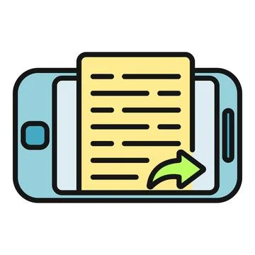 Smartphone sharing document icon illustrating digital communication Stock Illustration