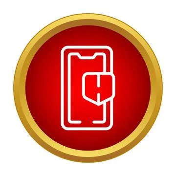 Smartphone with shield icon indicating mobile security Illustrazione stock
