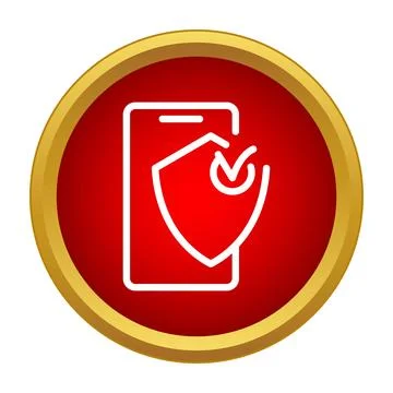 Smartphone with shield icon indicating mobile cyber security Stock Illustration