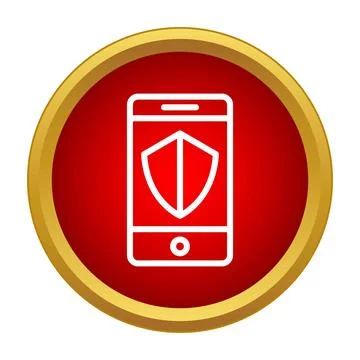 Smartphone with shield icon representing mobile security Illustrazione stock