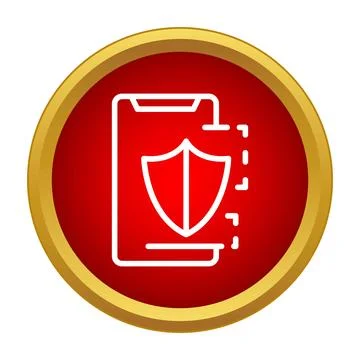 Smartphone with shield icon showing mobile security and data protection Stock Illustration