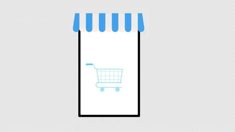 Smartphone shop icon Animation loop motion graphics video transparent backg.. Stock Footage 310645225