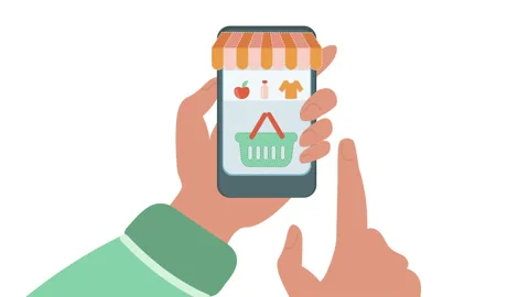SMARTPHONE SHOPPING Flat Animation Onlin... | Stock Video | Pond5
