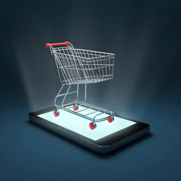 Smartphone shopping Stock Illustration