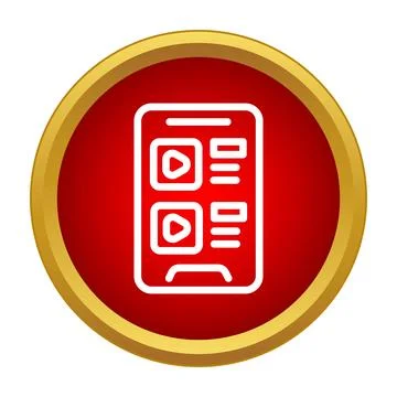 Smartphone showcasing video streaming app interface icon Stock Illustration