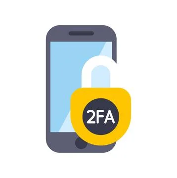 Smartphone showing 2fa two factor authentication security padlock icon イラスト素材
